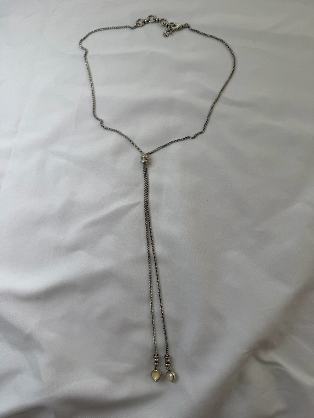 Lucky Brand Silver-Tone Y-Necklace with Heart Drops